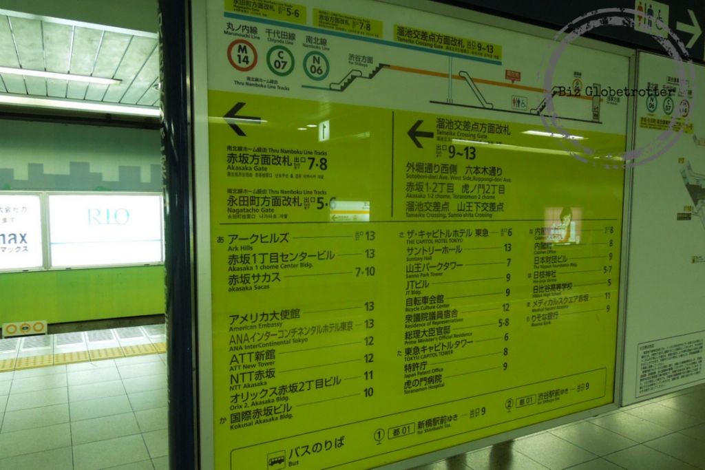 Information Board with indication of exits and main buildings